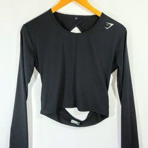 NWOT Gymshark x Nikki B Back Drop Crop Top Blk LG